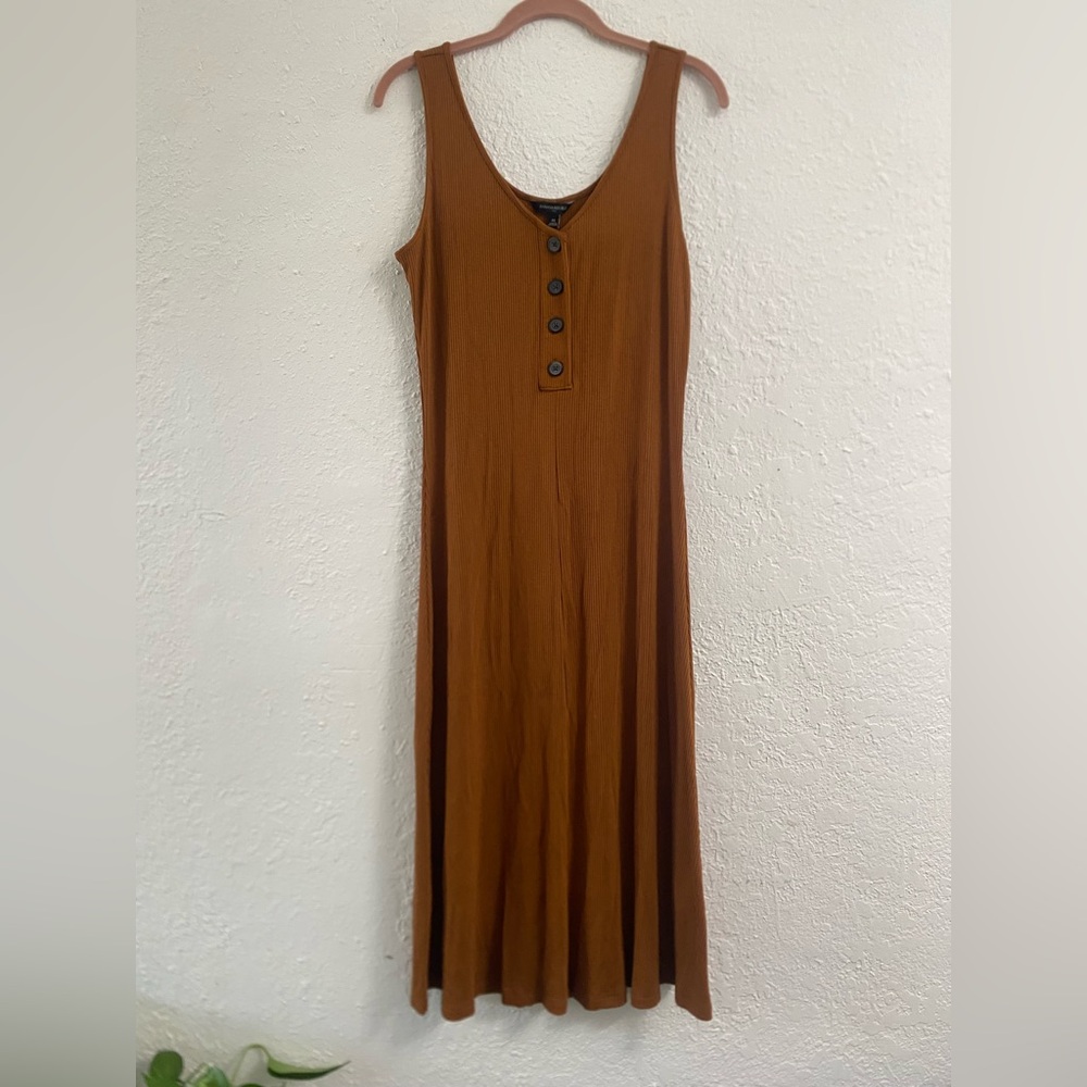 Banana Republic Sleeveless Brown/Rust Ribbed Maxi Dress size Medium